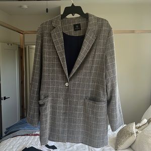 Grey Slouchy Oversized Blazer